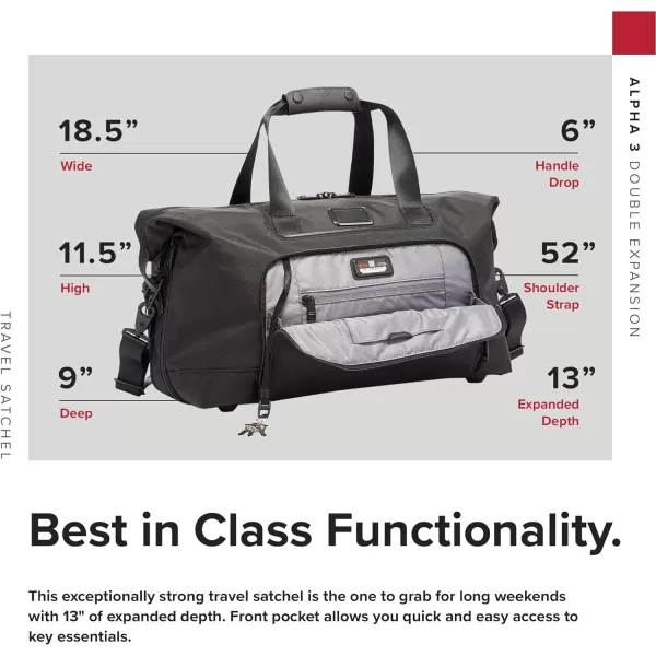 TUMI Alpha 3 Double Expansion Travel Satchel  Travel Bag for Long Weekends and More  Duffle Bag for Men and Women  AnthraciteBlack