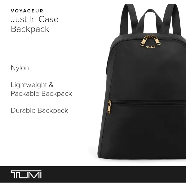 TUMI Just In Case Backpack  Small Travel Bag for Women amp Men  Carry Travel Accessories  Traveling Backpack amp Work Backpack  BlackGoldBlackGold