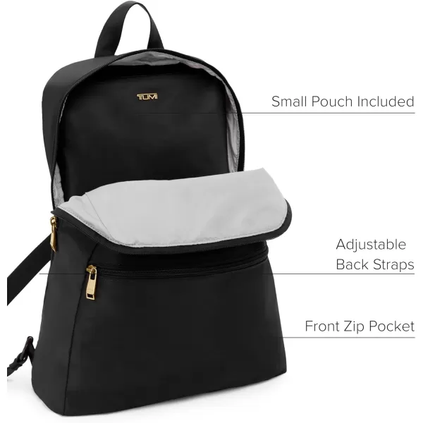 TUMI Just In Case Backpack  Small Travel Bag for Women amp Men  Carry Travel Accessories  Traveling Backpack amp Work Backpack  BlackGoldBlackGold