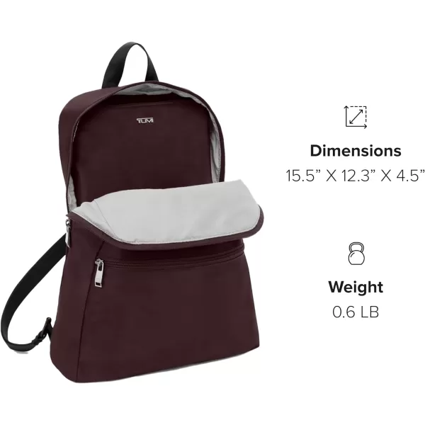 TUMI Just In Case Backpack  Small Travel Bag for Women amp Men  Carry Travel Accessories  Traveling Backpack amp Work Backpack  BlackGoldDeep Plum