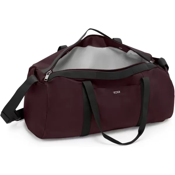 TUMI Just In Case Duffel  Small Duffel Bag for Women amp Men  Easily Carry Travel Accessories  Travel Duffel Bag for Commuters amp Adventurers  Weekender Bag for Travel  BlackGoldDeep Plum