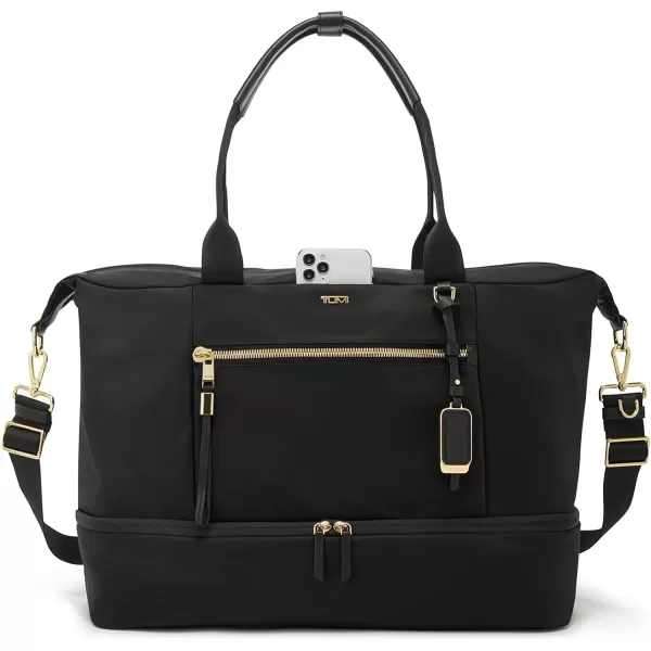 TUMI Voyageur Contine Weekender  Weekender Bag for Travel Business  Travel Weekender for Women amp Men  Black amp GunmetalBlackGold