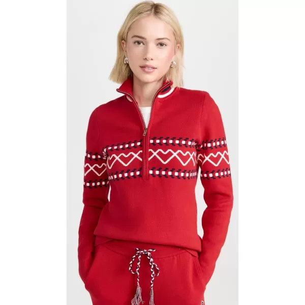 The Upside Womens Monterosa Blanche Half Zip SweaterRed