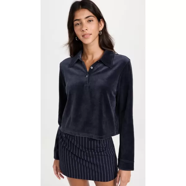 Theory Womens Cropped Polo ShirtNocturne Navy