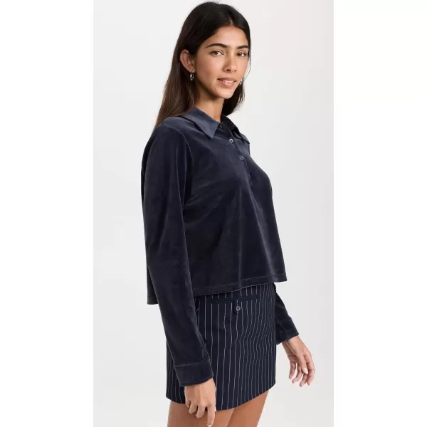 Theory Womens Cropped Polo ShirtNocturne Navy