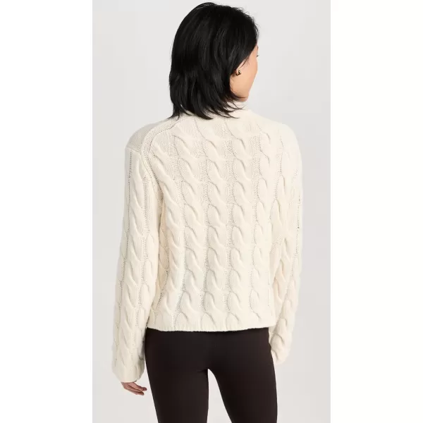 Theory Womens Felted Wool Cable Knit SweaterIvory