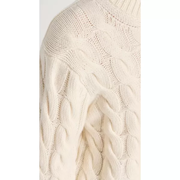 Theory Womens Felted Wool Cable Knit SweaterIvory