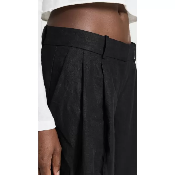 Theory Womens Low Rise Pleated PantsBlack