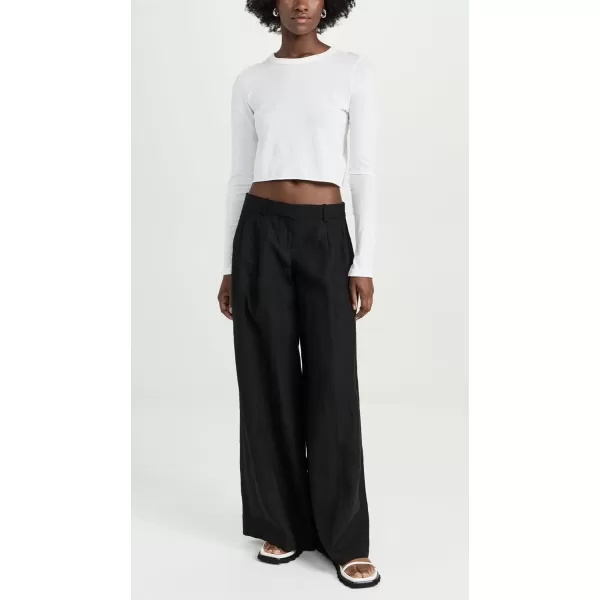 Theory Womens Low Rise Pleated PantsBlack