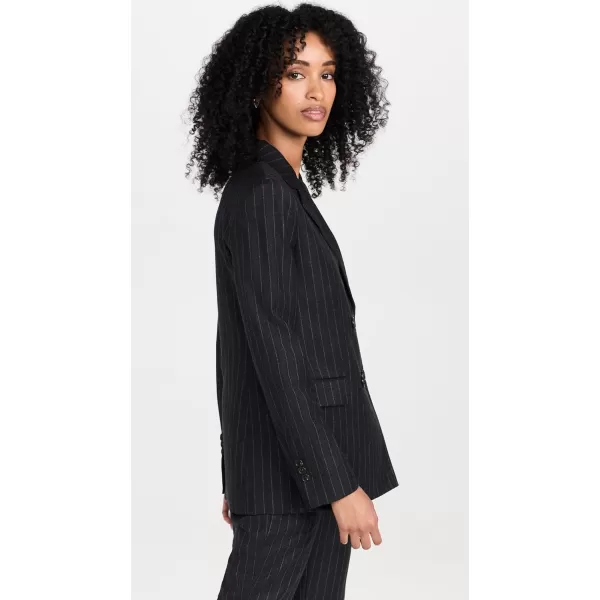 Theory Womens Pinstripe Slim DoubleBreasted JacketCharcoal Multi