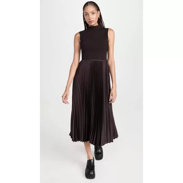 Theory Womens Pleated Combo DressMink