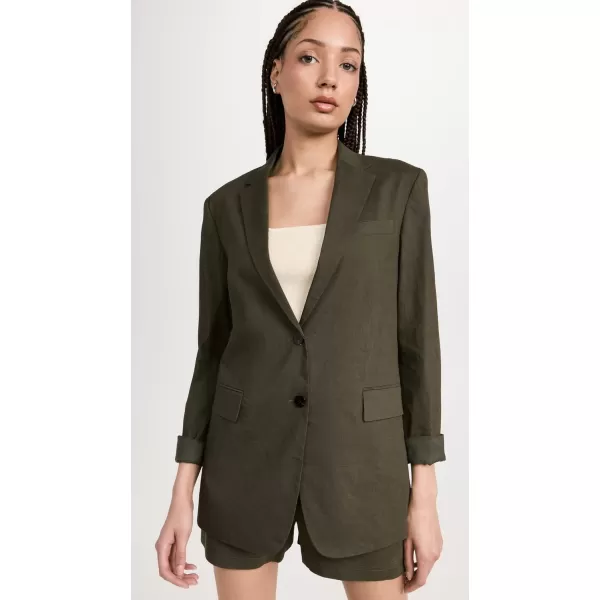 Theory Womens Rolled Sleeve Bf JacketDark Olive