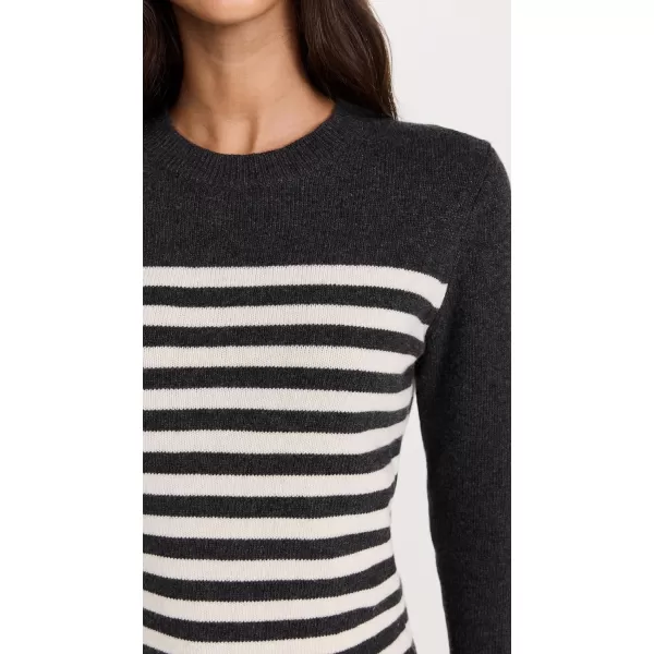 Theory Womens Shrunken Crew SweaterCharcoalIvory