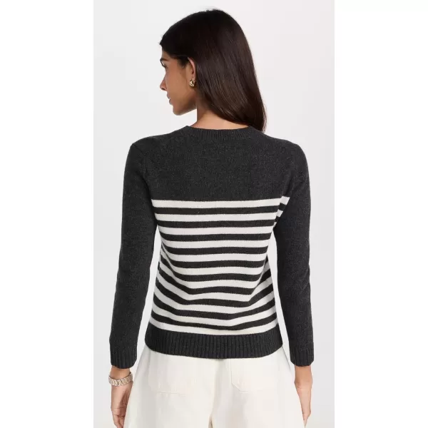 Theory Womens Shrunken Crew SweaterCharcoalIvory