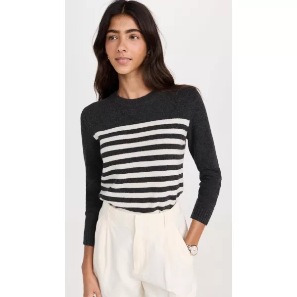 Theory Womens Shrunken Crew SweaterCharcoalIvory