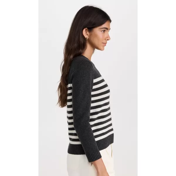 Theory Womens Shrunken Crew SweaterCharcoalIvory