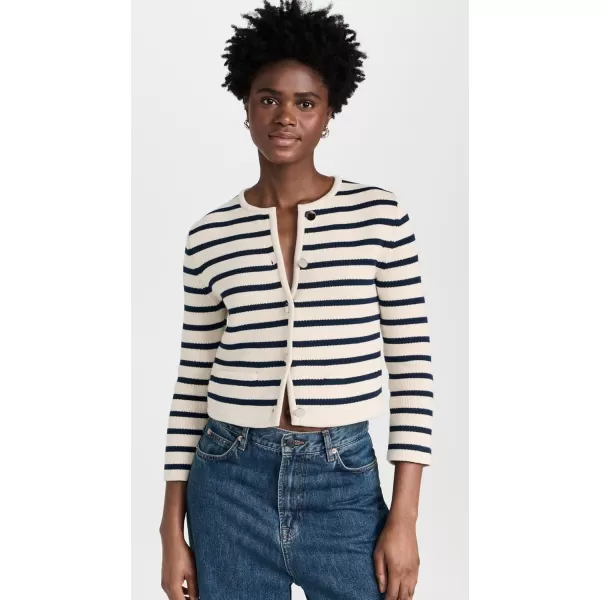 Theory Womens Stripe CardiganCreamBright Navy