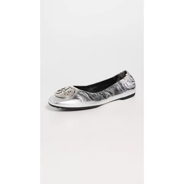 Tory Burch Womens Claire Ballet FlatsSilverSilverSilver