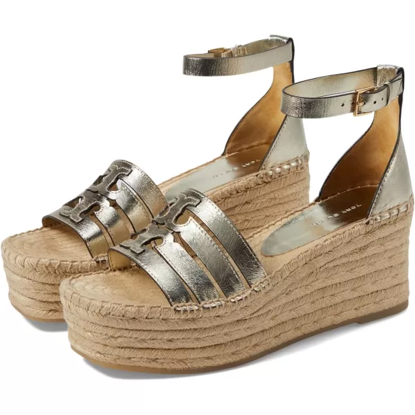 Tory Burch Womens INES Cage Wedge Espadrilles 80mmSpark Gold