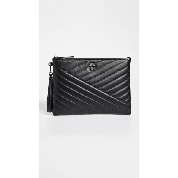 Tory Burch Womens Kira Chevron Pave Logo Pouch Black One SizeBlack