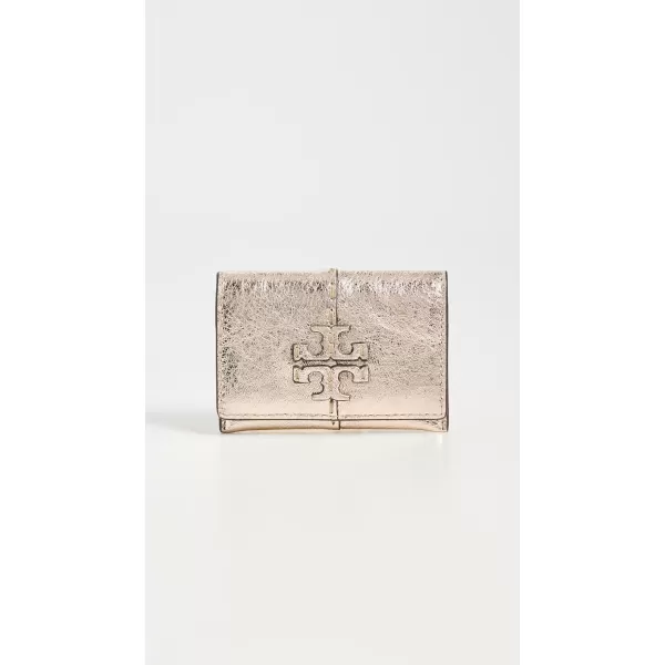 Tory Burch Womens McGraw Metallic Flap Card Case Gold One SizeGold