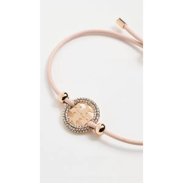 Tory Burch Womens Miller Slider BraceletTory GoldPinkCrystal