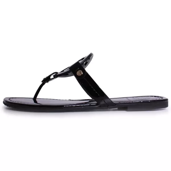 Tory Burch Womens Miller Thong SandalsBlack Patent