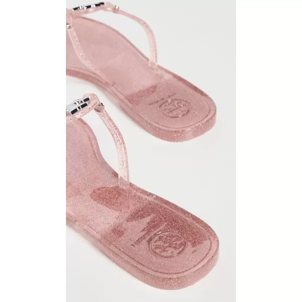 Tory Burch Womens Mini Miller Flat Thong Flip FlopsPink LoveSilver