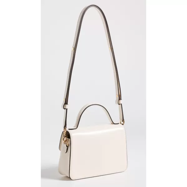 Tory Burch Womens Robinson Spazzolato Small Top Handle BagLight Cream