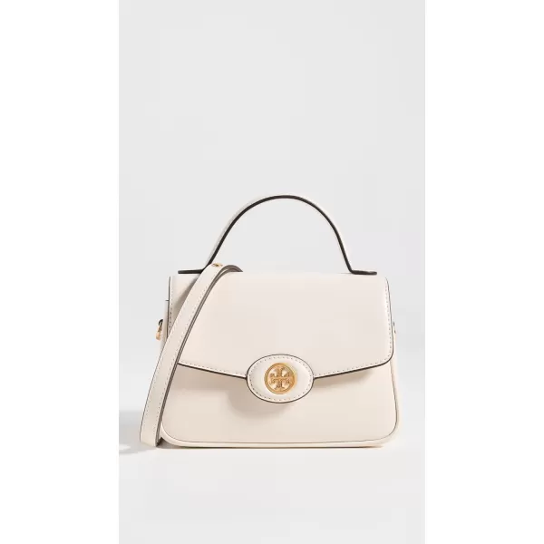 Tory Burch Womens Robinson Spazzolato Small Top Handle BagLight Cream