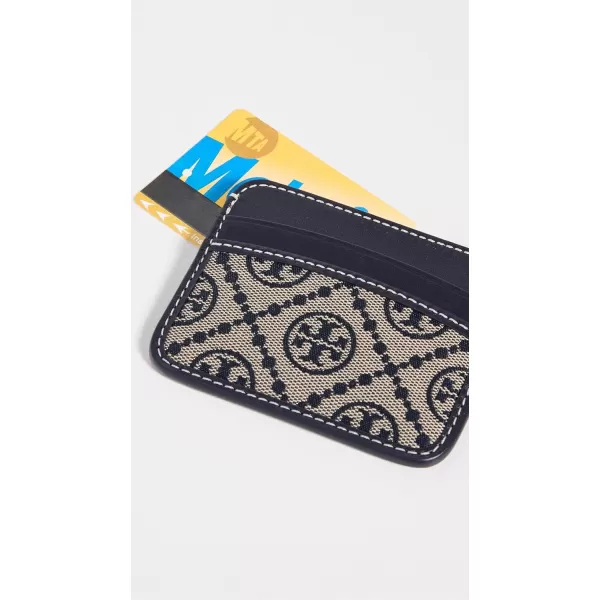 Tory Burch Womens T Monogram Jacquard Card Case Tory Navy Blue Print One SizeTory Navy