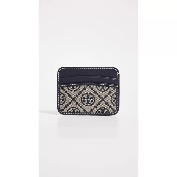 Tory Burch Womens T Monogram Jacquard Card Case Tory Navy Blue Print One SizeTory Navy