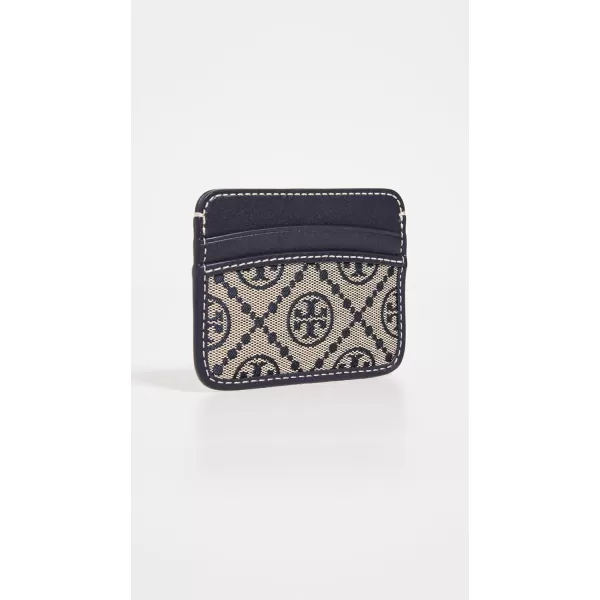 Tory Burch Womens T Monogram Jacquard Card Case Tory Navy Blue Print One SizeTory Navy