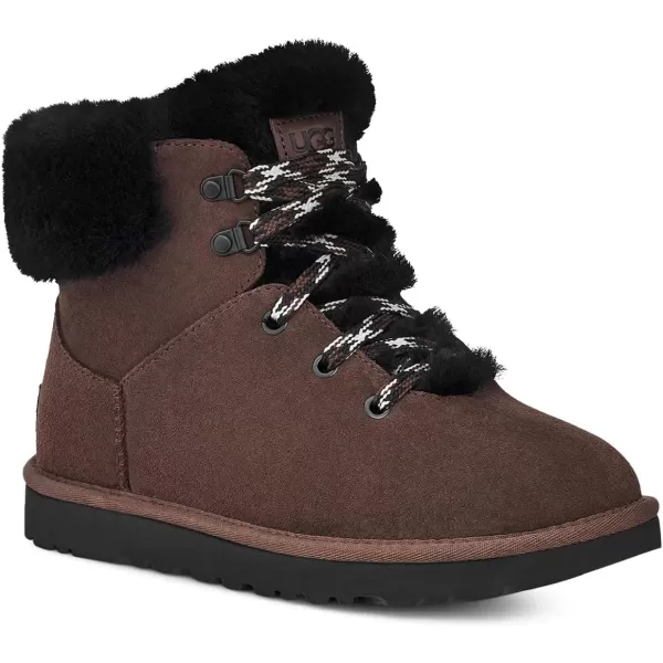 UGG Womens Classic Mini Alpine Lace Fashion BootBurnt Cedar