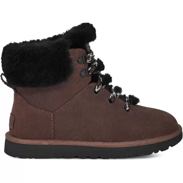 UGG Womens Classic Mini Alpine Lace Fashion BootBurnt Cedar