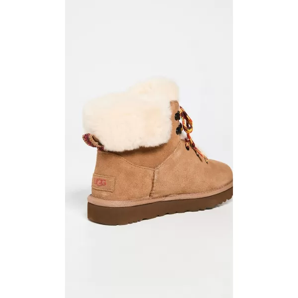 UGG Womens Classic Mini Alpine Lace Fashion BootChestnut