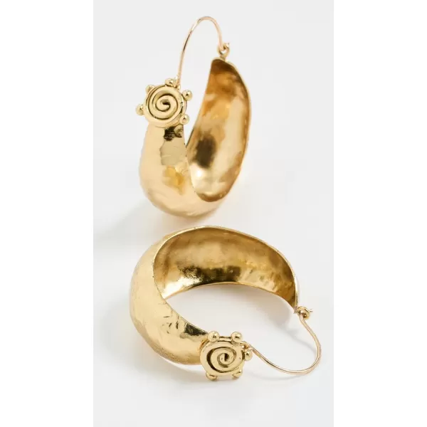 Ulla Johnson Womens Hammered Circle Hoop EarringsBrass