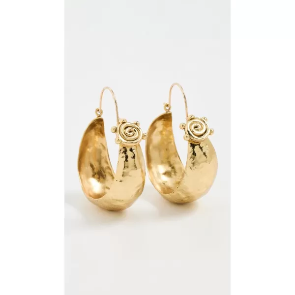 Ulla Johnson Womens Hammered Circle Hoop EarringsBrass