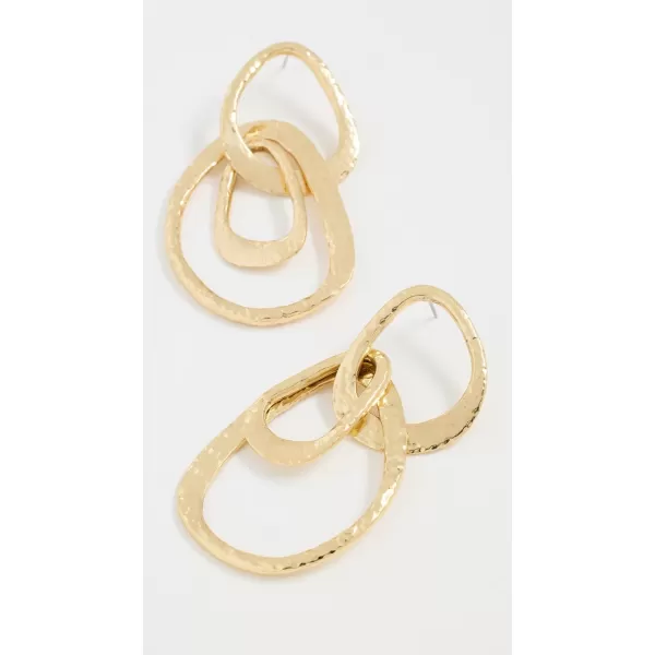 Ulla Johnson Womens Hammered Wire Triple Drop EarringsBrass