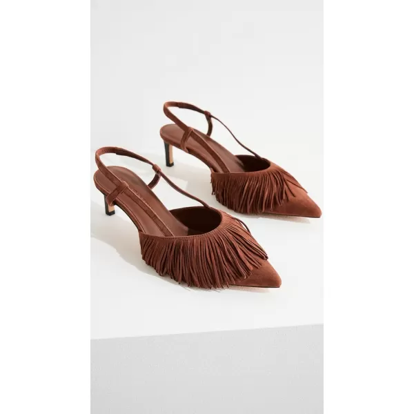 Ulla Johnson Womens Shira Fringe Sling BacksMahogany