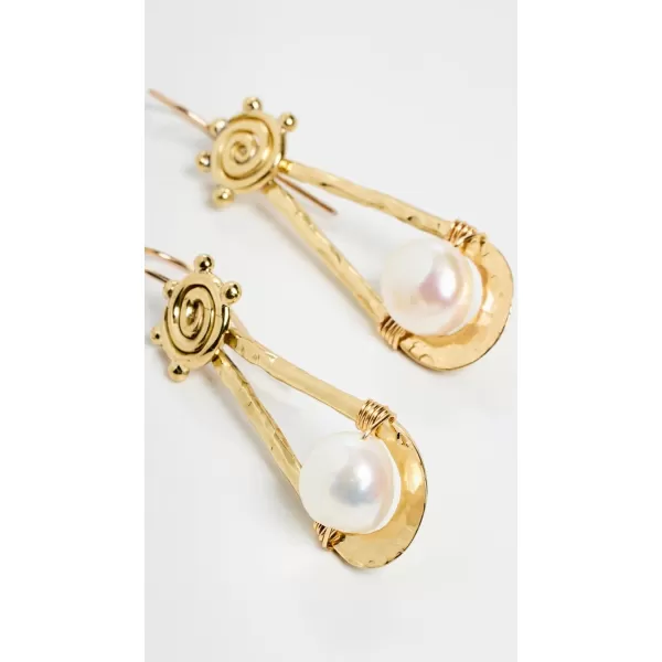 Ulla Johnson Womens Spiral Drop Stone EarringsPearl