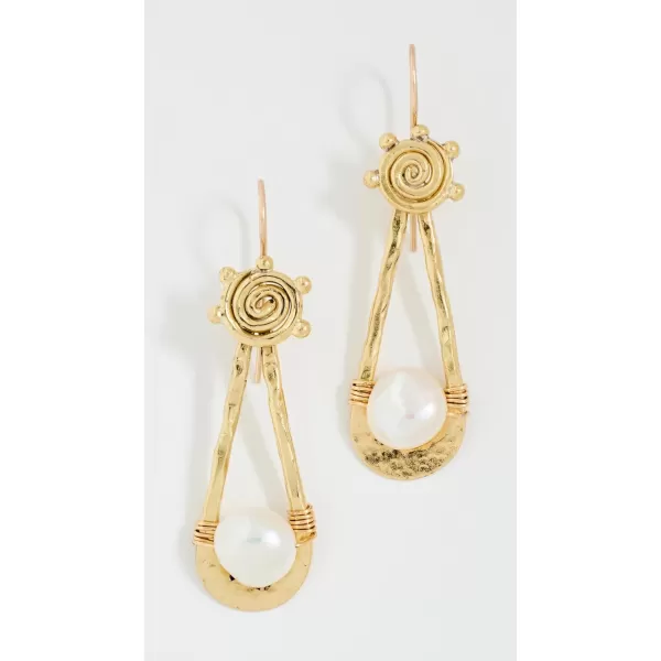 Ulla Johnson Womens Spiral Drop Stone EarringsPearl