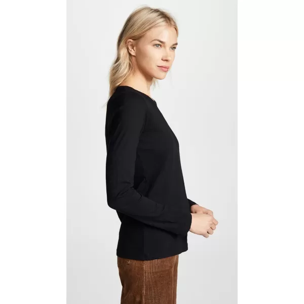 VELVET BY GRAHAM amp SPENCER Womens Originals Longsleeve Crewneck TeeBlack