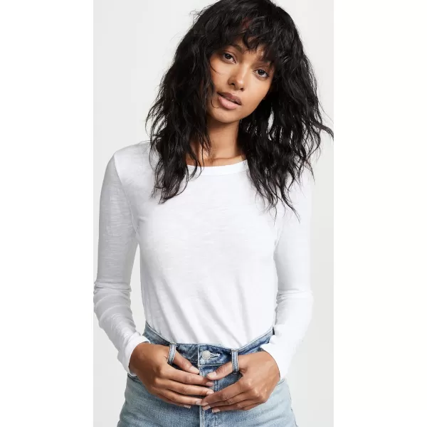 VELVET BY GRAHAM amp SPENCER Womens Originals Longsleeve Crewneck TeeWhite