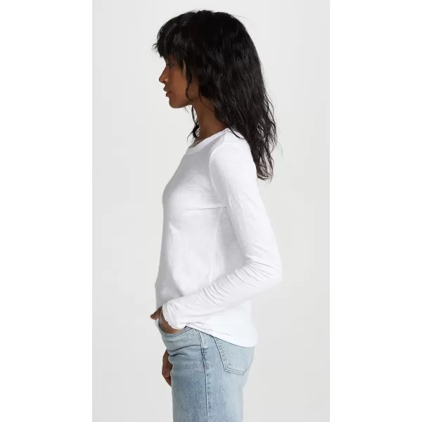 VELVET BY GRAHAM amp SPENCER Womens Originals Longsleeve Crewneck TeeWhite