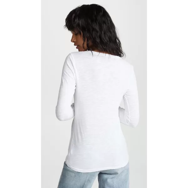 VELVET BY GRAHAM amp SPENCER Womens Originals Longsleeve Crewneck TeeWhite