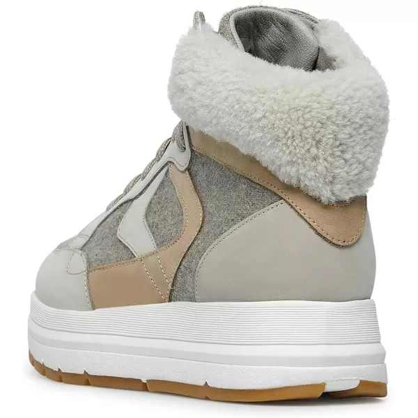 VOILE BLANCHE Womens Maran Flash High 2 Fur SneakersCreamBeige