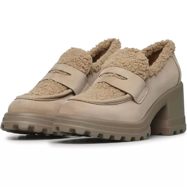 VOILE BLANCHE Womens Tani Heeled LoafersBeige