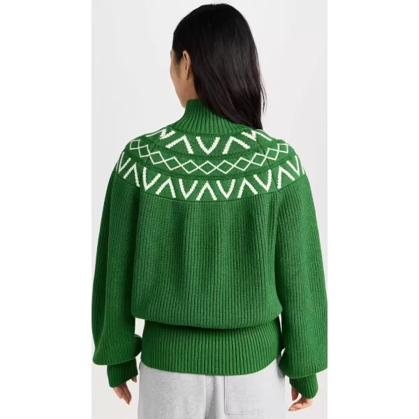 Varley Womens Marcie Fair Isle Yoke Knit PulloverVerdant Green