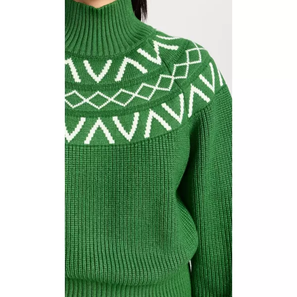 Varley Womens Marcie Fair Isle Yoke Knit PulloverVerdant Green